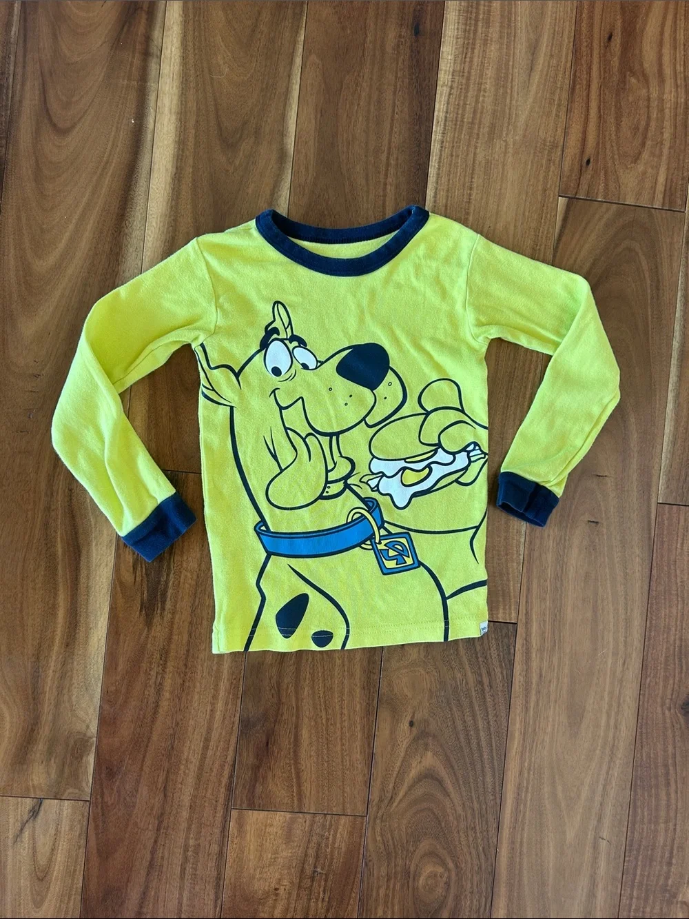 GAP Yellow Long Sleeve Tee with Navy Trim - Scooby-Doo Graphic
